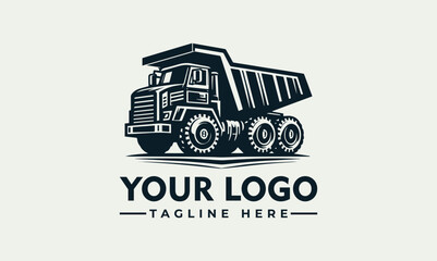 A stylized logo featuring a robust dump truck, ideal for construction or mining businesses. © nuaari