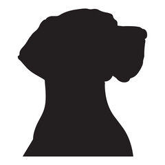 A black silhouette of a Great Dane vector
