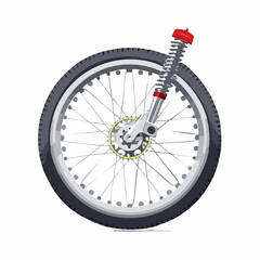 Fototapeta premium Detailed Vector Illustration of a Motorcycle Wheel with Shock Absorber