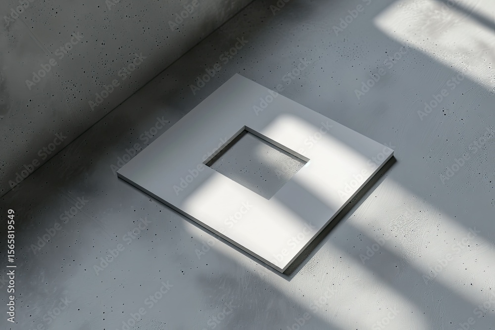 Fototapete Ultra Quality Image of Logo Mockup on Textured Square Paper with 3D Rendering