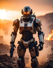 Futuristic Soldier in Combat