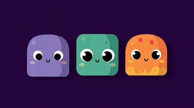 three colored dice