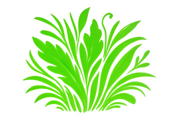 Fototapeta premium Green botanical elements interweaving, creating organic symmetry and visual harmony, revealing delicate leaf structures against clean transparent backdrop