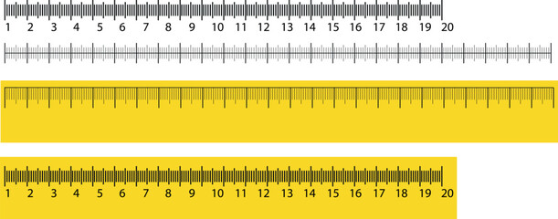 Measuring scale, markup for rulers vector illustration.Blank measuring scale indicator.Measuring scale, markup for rulers. Vector illustration.