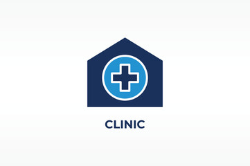 Obraz premium CLINIC vector, icon or logo sign isolated symbol illustration