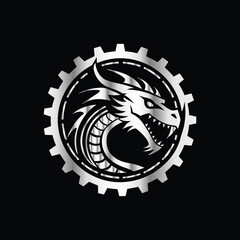 Tyrannosaurus Dinosaur head vector logo template and t-shirt design on black background.