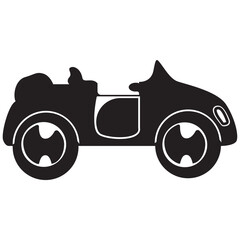 Retro car vector silhouette.
