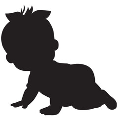 crawling baby silhouette