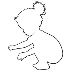 kid trying to stand outline