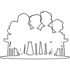 roup of people sitting silhouette