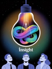 Conceptual graphic of a lightbulb and infinite loop symbolizing creative insight and innovation.