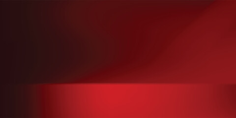 Red studio background. Abstract limbo podium studio room. Dark red gradient wall floor and spotlight scene.