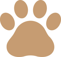 Paw Print Icon in Rounded Flat Style
