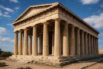 Obraz premium Classical Greek Architecture with Elegant Doric Columns and Timeless Marble Construction