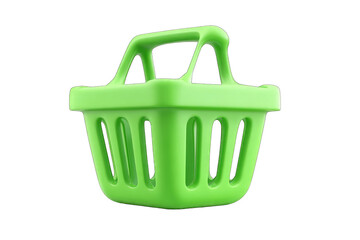 Bright green shopping basket icon
