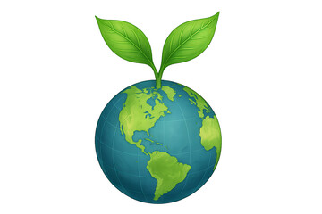 Obraz premium earth with green leaves