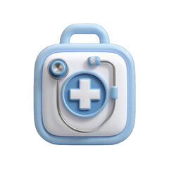 Light-blue medical kit icon
