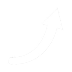 Upward Curve Arrow isolated on a transparent background