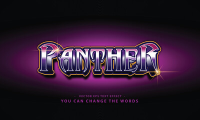 Naklejka premium black panther text effect illustration