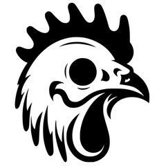 Rooster skull silhouette