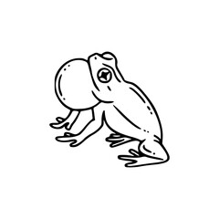 croaking frog - amusing amphibian illustration