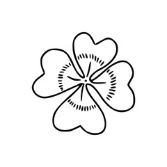 stylized four leaf clover outline vector