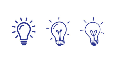Idea Symbol Vector Set For Inspiration, Light bulb icon. Innovation, ideas, creativity, vector illustration eps 10.