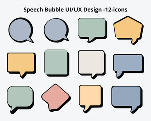 set of colorful speech bubbles