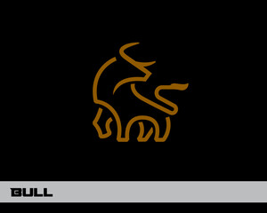 bull line art look back logo icon symbol design template illustration inspiration