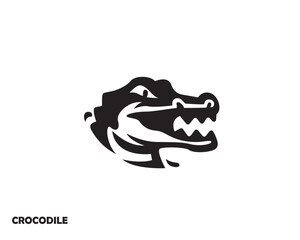 simple head crocodile art logo icon symbol design template illustration inspiration