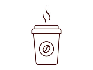 Coffee cup icon. Beverages outline icon. Simple drink or beverages vector illustration in modern thin line style.