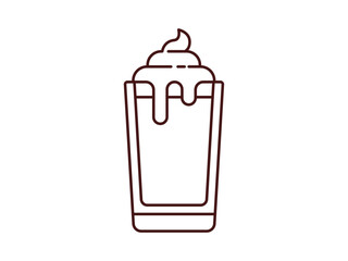 Frappe icon. Beverages outline icon. Simple drink or beverages vector illustration in modern thin line style.