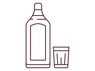 Gin icon. Beverages outline icon. Simple drink or beverages vector illustration in modern thin line style.