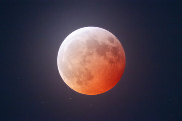 Blood Moon Lunar Eclipse With Stars