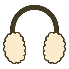 winter earmuff warm flat color vector illustration template design