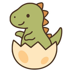 newborn baby dinosaur flat color vector illustration template design