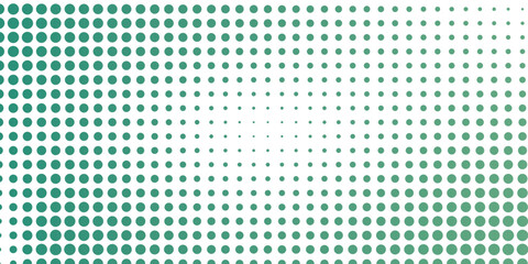 A modern halftone dot pattern in green gradient with a radial layout. The abstract design features expanding dots from the center outward, creating a dynamic optical effect suitable for backgrounds