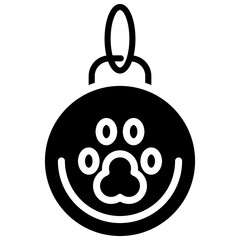 pet id tag glyph icon