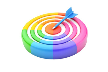 3D Colorful Marketing Goal Icon like as Aim, Strategy and Success Symbol isolated on white background Aim, Strategy & Success Symbol.