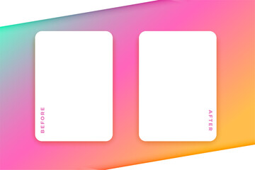 before and after gradient template with copy space