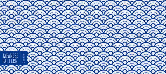 flat style eastern cultural wavy pattern wallpaper design