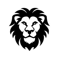 Illustration of a lion head with a prominent mane design