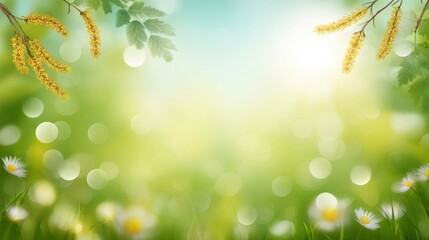 Serene Nature Scene with Green Foliage and Sunlight