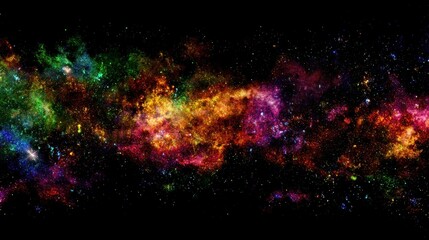 Vivid Cosmic Nebula with Colorful Stellar Clouds