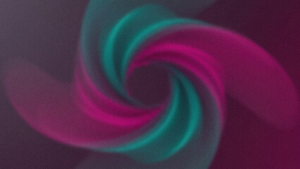Swirling abstract design with magenta and cyan gradients on a dark background