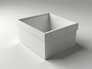 White box on a white background. 3d rendering illustration. Created using generative AI tools