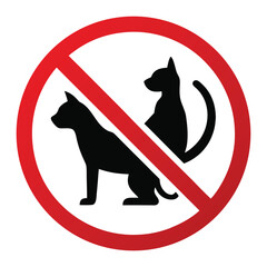Obraz premium Clear graphic representation of a no pets allowed sign with red prohibition symbol