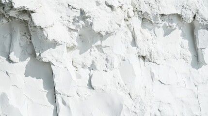 Close-up texture of a white chalk cliff with natural cracks and rough stone surface. Ideal for backgrounds, geological themes, nature design, minimalism, and abstract concepts.