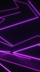 Obraz premium Jagged purple neon lines forming geometric patterns on a dark background