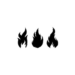 Crayon drawn red fire flames icons collection. Fire flame icon. Crayon vector logo. Hot fire on white background.